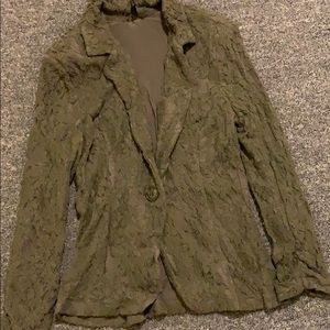 Olive green lace blazer